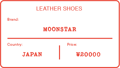 LEATHER SHOES Brand MOONSTAR | Country JAPAN | Price ¥20000