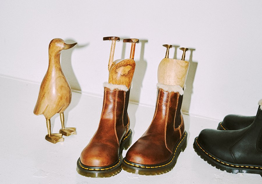 Dr.マーチンUK5ブラウンサイドゴアレザーブーツファー付き Dr.マーチンUK5ブラウンサイドゴアレザーブーツファー付き Dr.マーチン