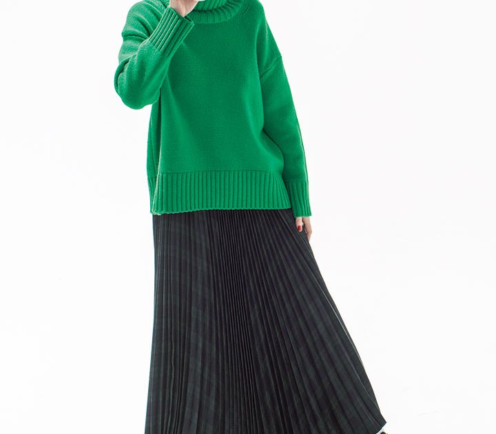 華やかなグリーンのニットがコーデの主役【本日のFUDGE GIRL-11月24日