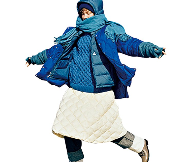 ブルー、ホワイト、ダウンのアンサンブル【本日のFUDGE GIRL1月21日】 本日のFUDGE GIRL ファッション