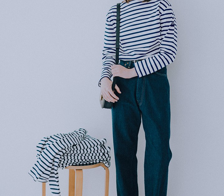 SAINT JAMES デニムパンツ セント ジェームス》のボーダーにデニムの定番スタイルは永遠【本日の