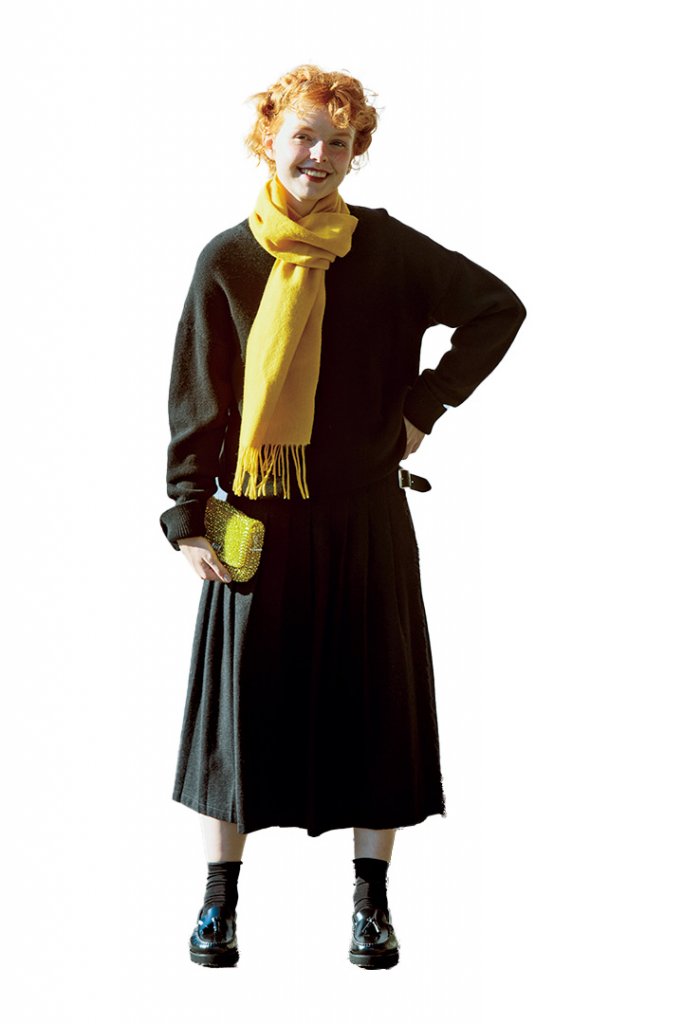 ブラックにイエローの差し色でベーシックスタイルを更新【本日のFUDGE GIRL1月13日】 本日のFUDGE GIRL