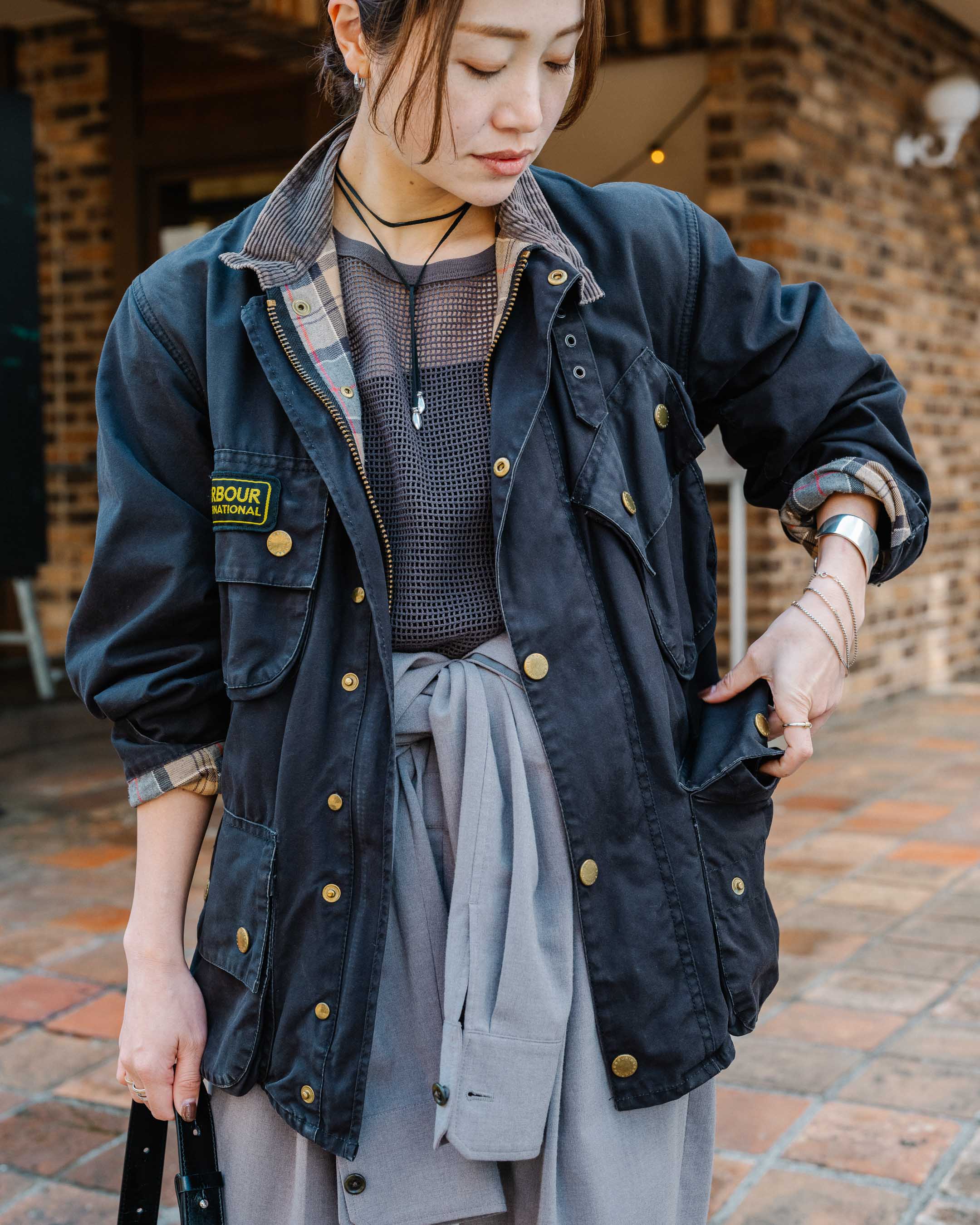 Barbour(バブアー) 》のジャケット×オールインワンでおしゃれな