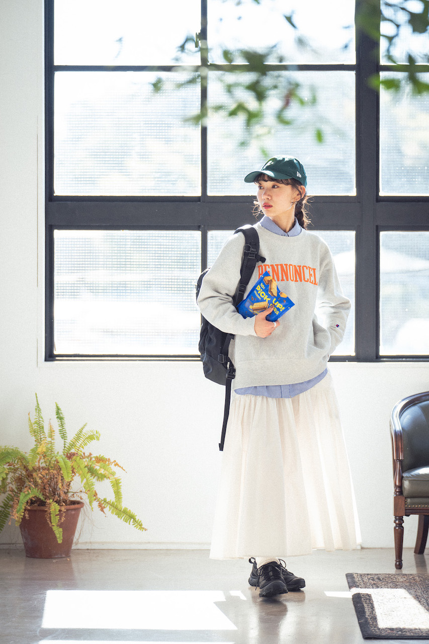 春のお出かけに♪シンプルロングトップス\デート普段使いに\コーデの必需品 ライトジャケット・ロングスカート・ロゴキャミソール｜デート服