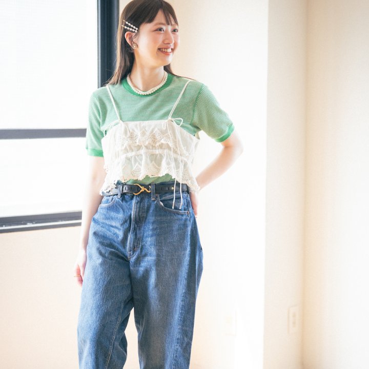 レースのキャミを重ねるだけでこんなに新鮮！人目を奪うデニムコーデを伝授【FUDGE FRIEND おしゃれさんの毎日コーディネート vol.587｜Maruru】