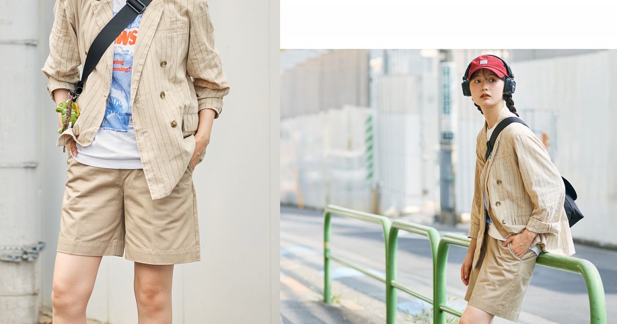新品未使用　corteiz パンツ　ハーフパンツ　ベージュ　海外ファッション 背伸びしすぎないきちんと感が私らしい、《Dot and Strips》のチノ