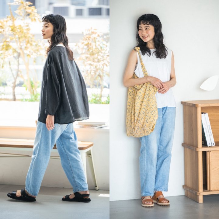 秋初めのデニムコーデ2選。残暑が厳しい9月はライトブルーで涼やかに【FUDGE FRIEND おしゃれさんの毎日コーディネート｜田中真里奈】