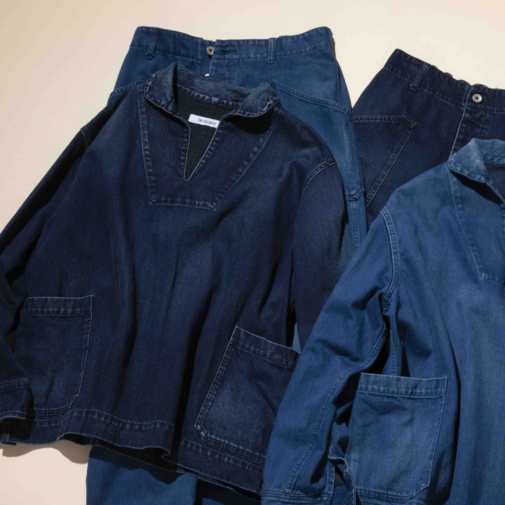 濃淡とシルエットで遊ぶ、大人のためのデニムセットアップ【海と空と、デニム④】