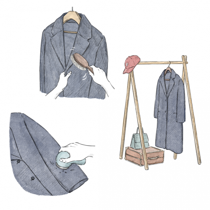 大切なコートを長く着るためには？着用したその日のうちに簡単なケアを！プロが指南するお手入れ方法と、おすすめのケアアイテム【FUDGE dig. | コートのお手入れ】