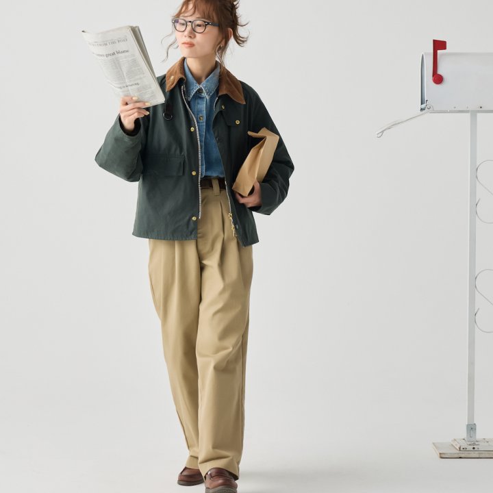 春の《バブアー》コーデはこれ！スタイルアップを狙うなら、チノパン×トップスイン【FUDGE FRIEND おしゃれさんの毎日コーディネート vol.666｜UMI】