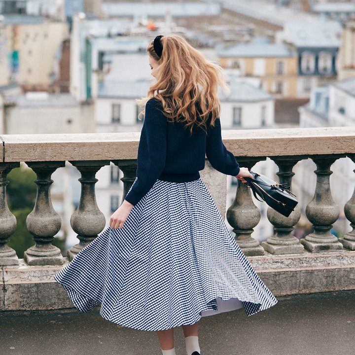 ボリュームのあるスカートにはタイトなトップスが◎【本日のFUDGE GIRL-4月9日】