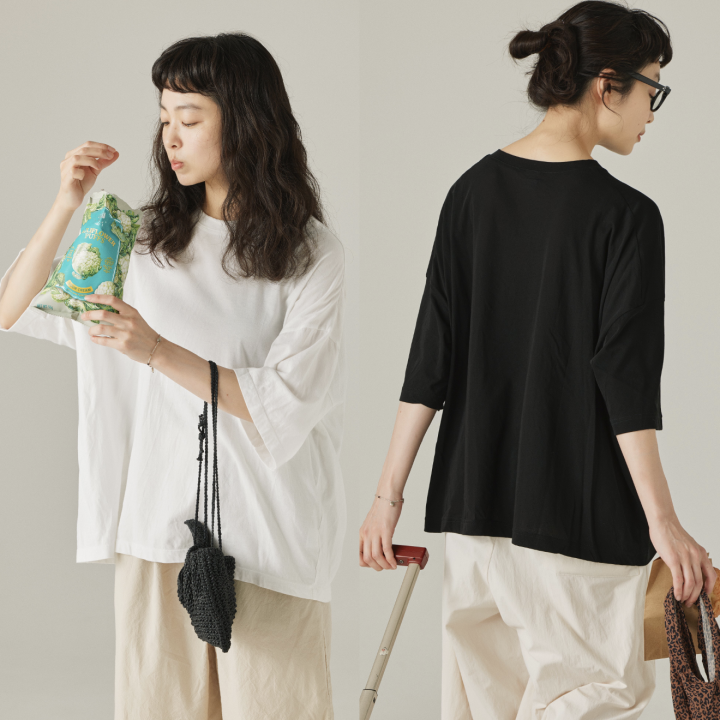 マイベーシックはビッグＴシャツ。ワイドパンツに合わせるゆったり２コーデ【FUDGE FRIEND おしゃれさんの毎日コーディネート｜田中真里奈】